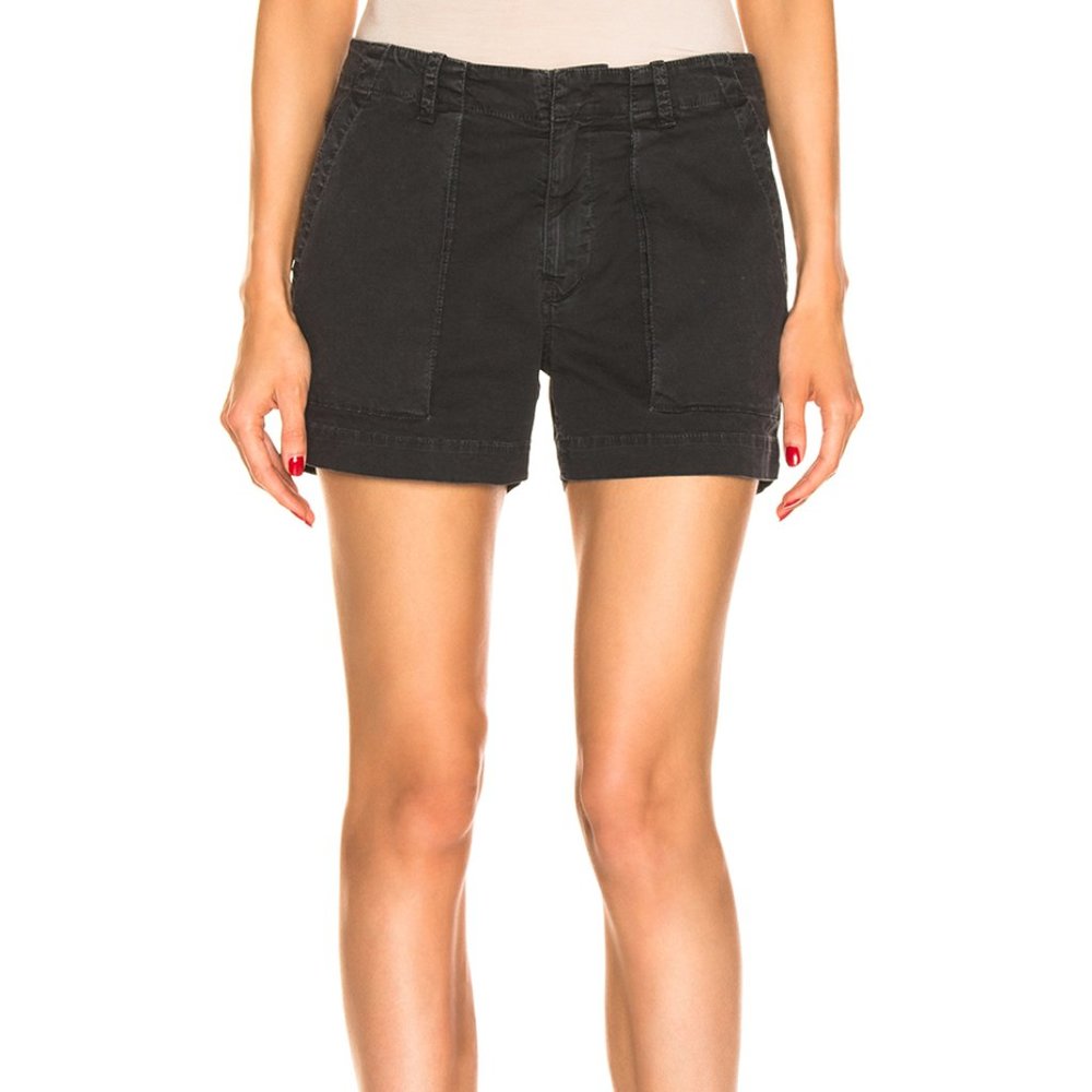 Nili Lotan Washed Black Utility Shorts, Size 6